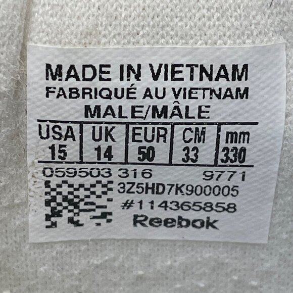 Reebok Classic Men’s All White Leather Lace-Up Casual Athletic Sneakers Size 15 - Picture 6 of 8